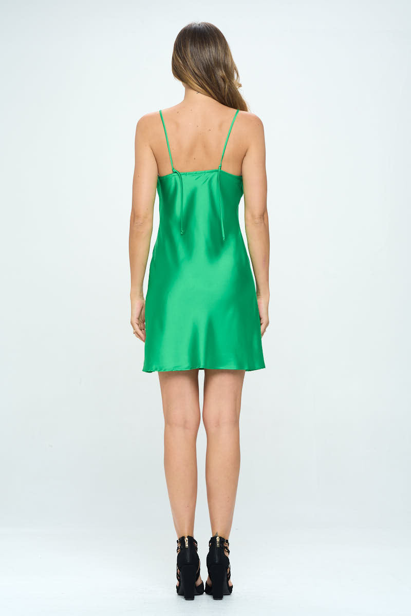 Solid Heavy Bias Cut Satin Slip Dress with Slit-Dresses-RENEE C.-Urbanheer