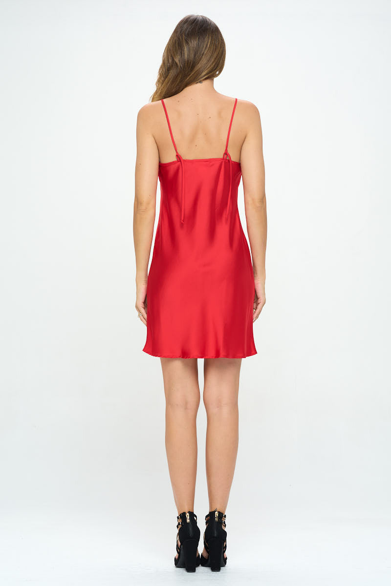 Solid Heavy Bias Cut Satin Slip Dress-Dresses-RENEE C.-Urbanheer