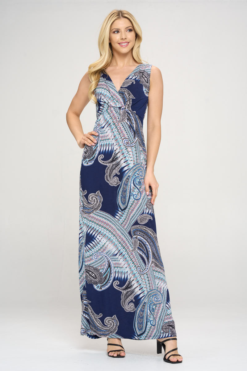 Maxi Paisley Print Maxi Dress-Dresses-RENEE C.-Urbanheer