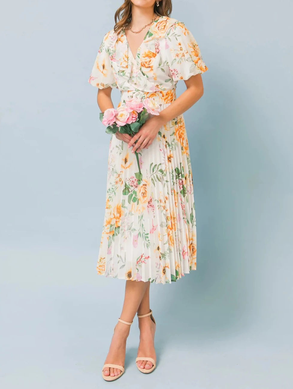 French Countryside Woven Midi Dress.-FLYING TOMATO-S-Urbanheer