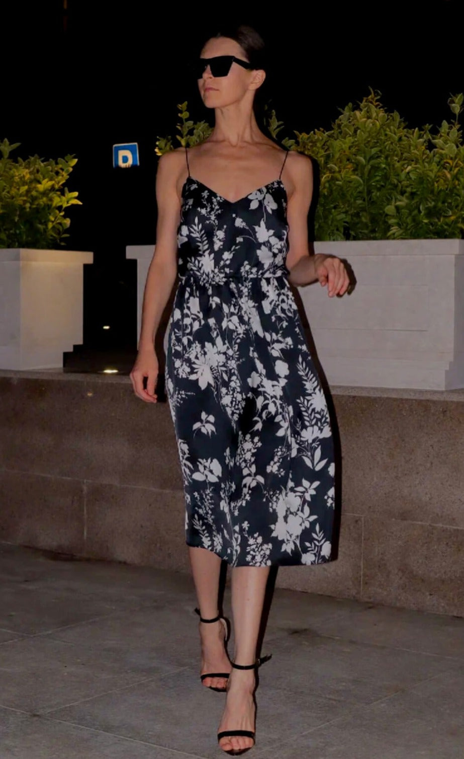 Floral Print Satin Effect Midi Dress-2KStyle-xs-Urbanheer