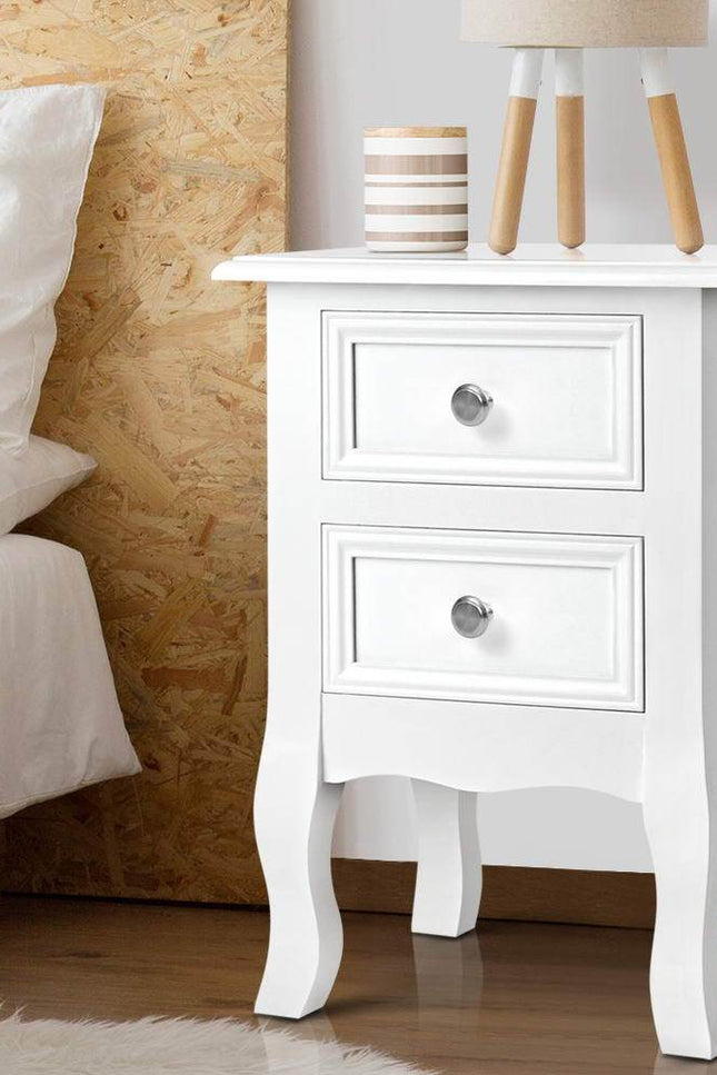 French Provincial Bedside Table White-Rivercity House & Home Co.-Urbanheer