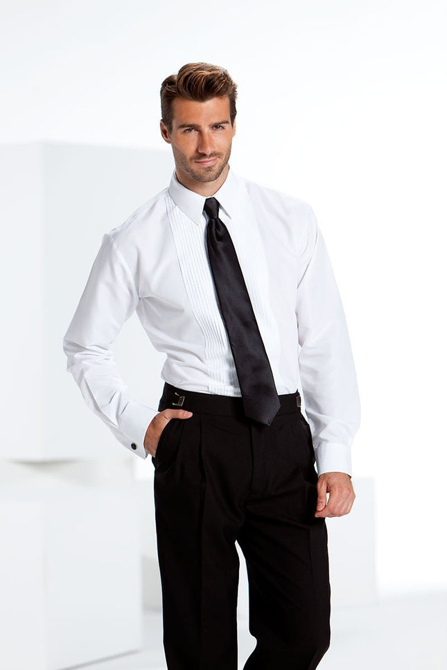 "Gianni" White Laydown Tuxedo Shirt-Mens Shirts-Tux-USA-XS-30-31-White-Urbanheer
