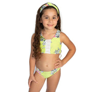 Green Flowers Bikini Swimsuit-Too Cool Beachwear-2-Urbanheer