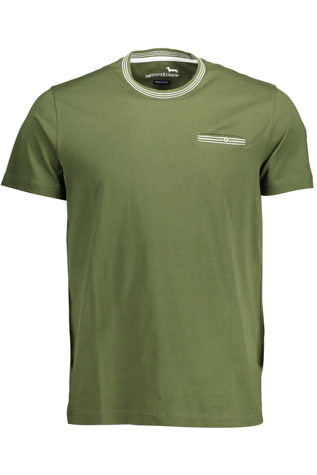 Harmont & Blaine Green Men'S Short Sleeve T-Shirt-HARMONT &amp; BLAINE-Urbanheer