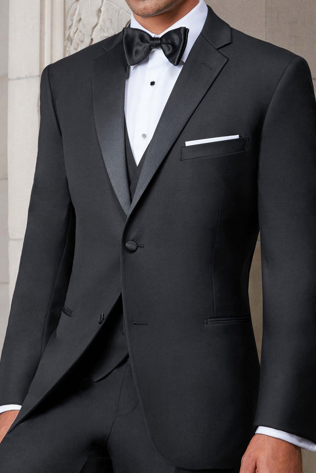 "Hartford" Black Tuxedo Jacket Notch (Separates)-Tuxedos-Tux-USA-34S-Black-Modern-Urbanheer