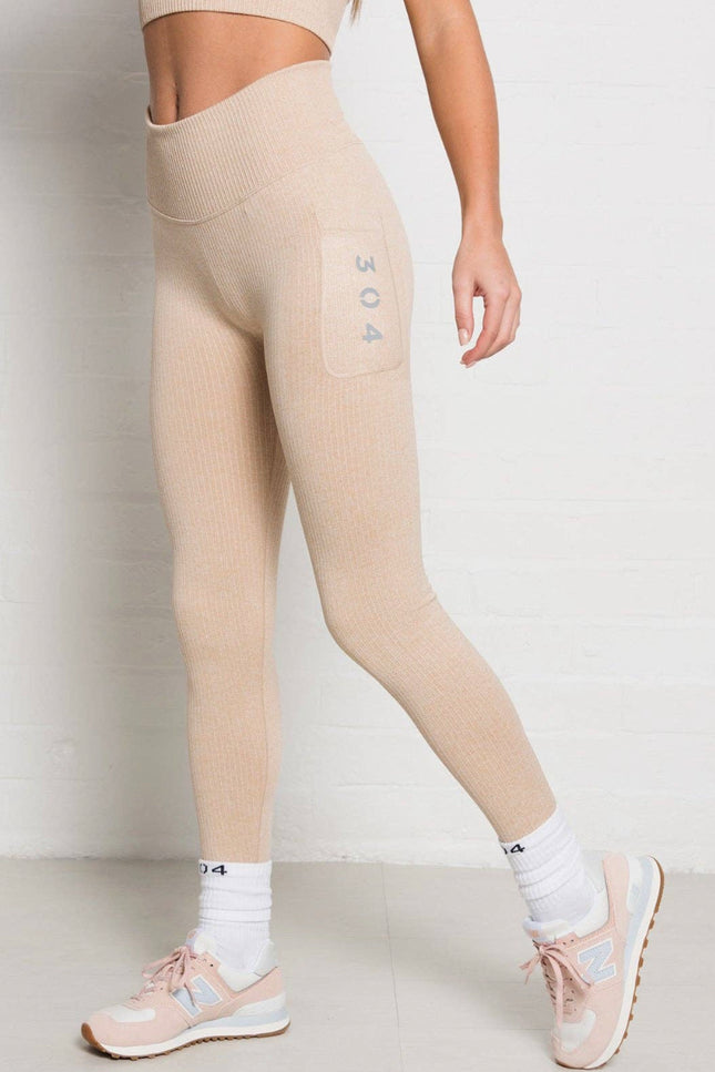 Ribbed Active Athletic Legging Nude-304 Clothing-Urbanheer