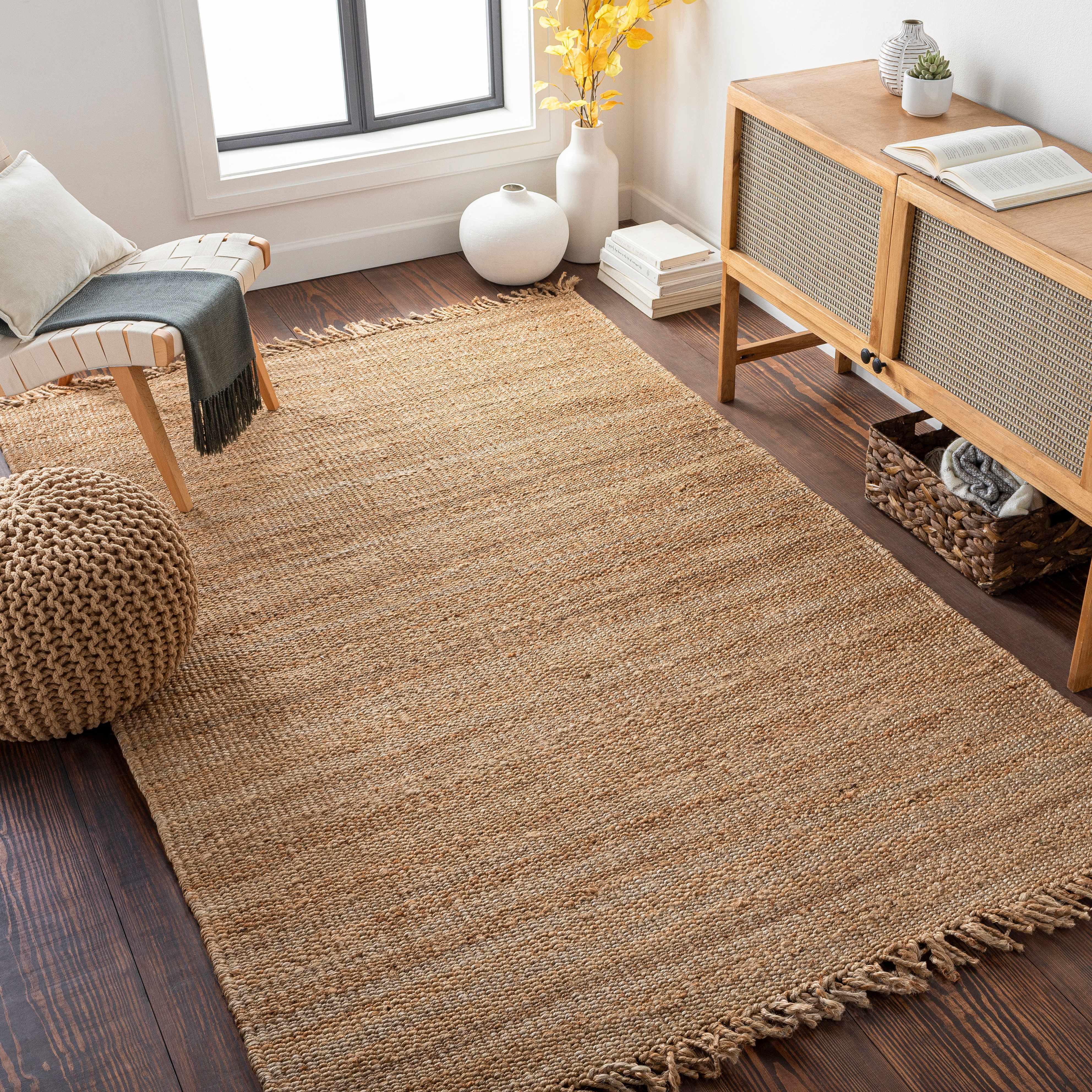 Oaks Jute Rug-Rugs-Hauteloom-4' x 5'9" Rectangle-Urbanheer