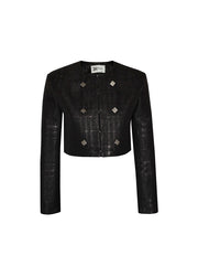 Black cropped jacket-2KStyle-xs-Urbanheer
