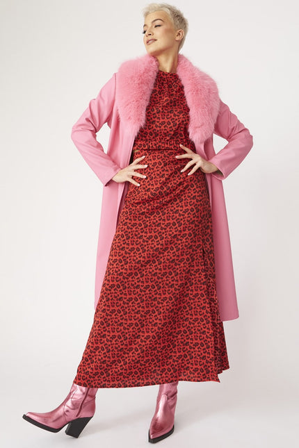 Pink Eco Leather Trench Coat-Faux Leather Coats-Buy Me Fur Ltd-S-M-Pink-Leather-Urbanheer