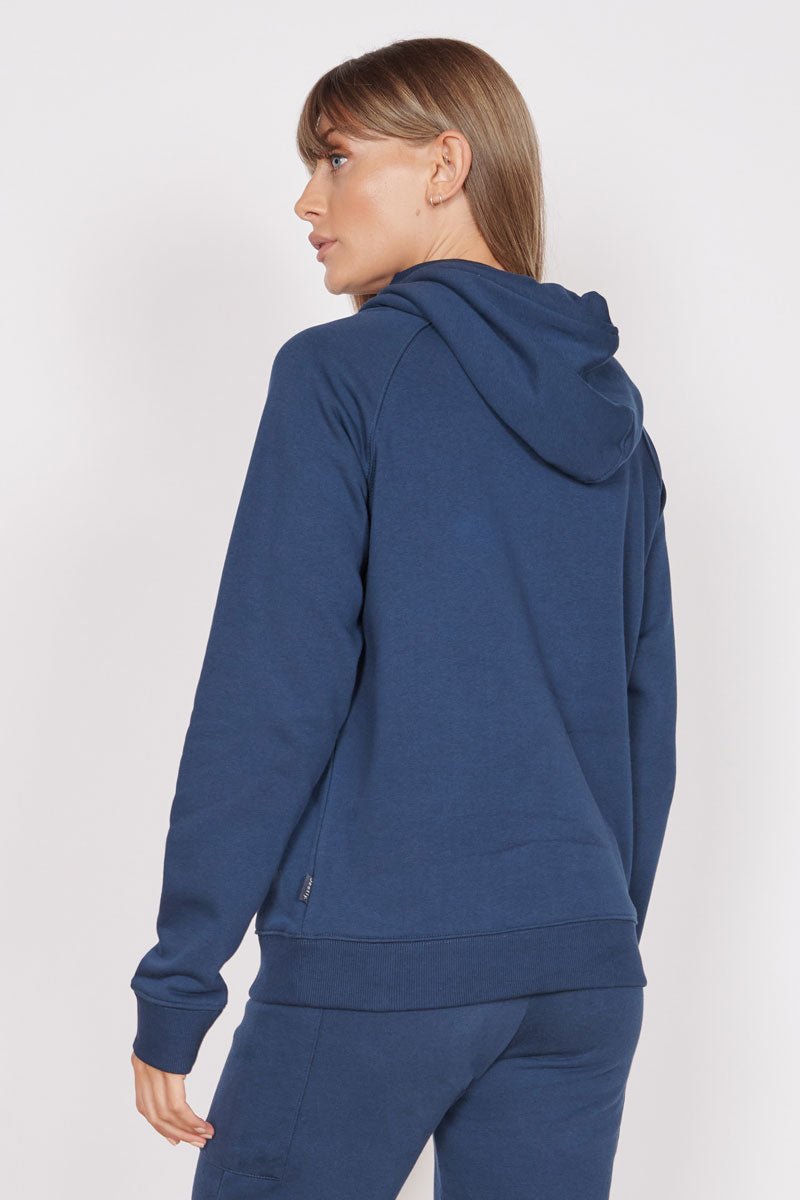 Lacey Navy Loungewear Cross Neck Hoodie-Jeetly.com-8-Urbanheer