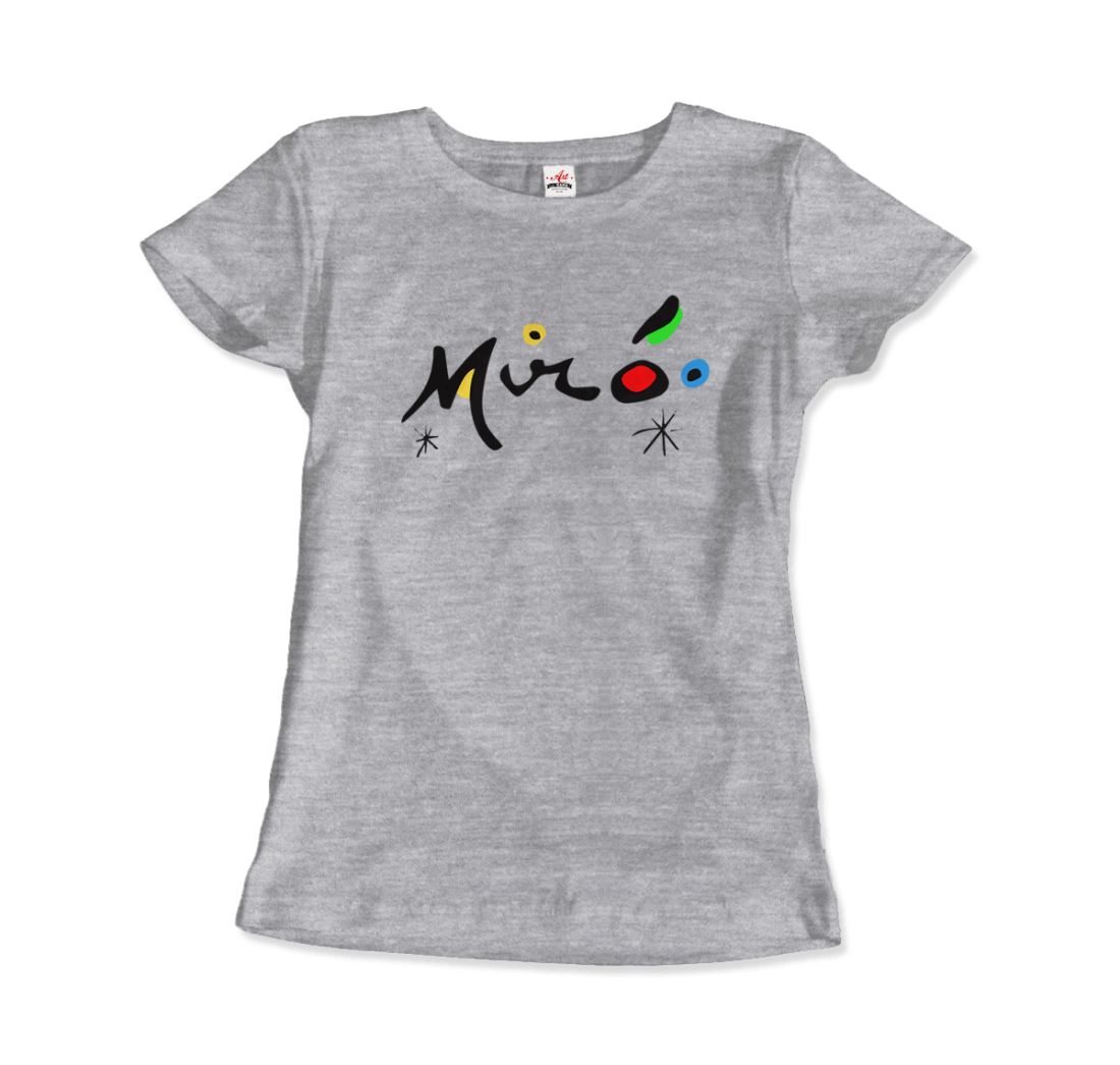 Joan Miro Colorful Signature Artwork T-Shirt-Art-O-Rama Shop-Men (Unisex)-White-S-Urbanheer