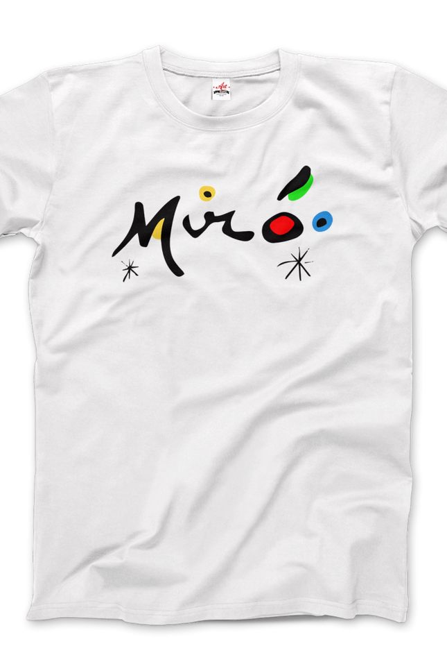 Joan Miro Colorful Signature Artwork T-Shirt-Art-O-Rama Shop-Men (Unisex)-White-M-Urbanheer