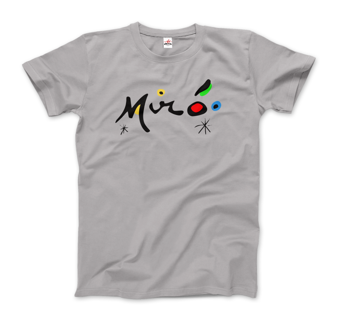 Joan Miro Colorful Signature Artwork T-Shirt-Art-O-Rama Shop-Men (Unisex)-White-S-Urbanheer