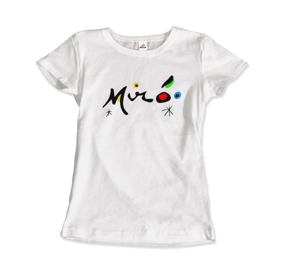 Joan Miro Colorful Signature Artwork T-Shirt-Art-O-Rama Shop-Men (Unisex)-Light Blue-S-Urbanheer