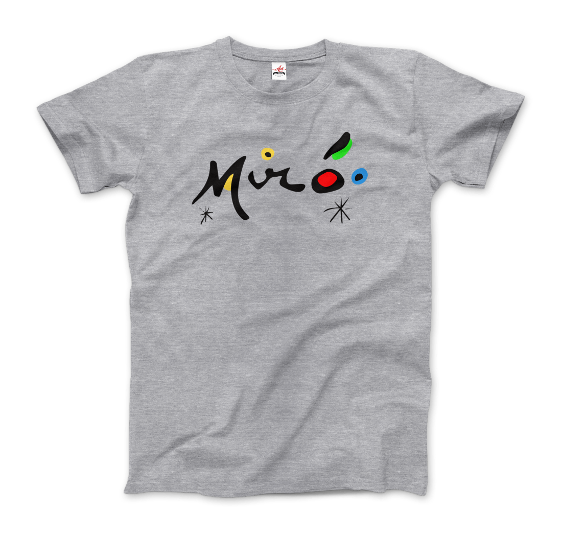 Joan Miro Colorful Signature Artwork T-Shirt-Art-O-Rama Shop-Men (Unisex)-White-S-Urbanheer