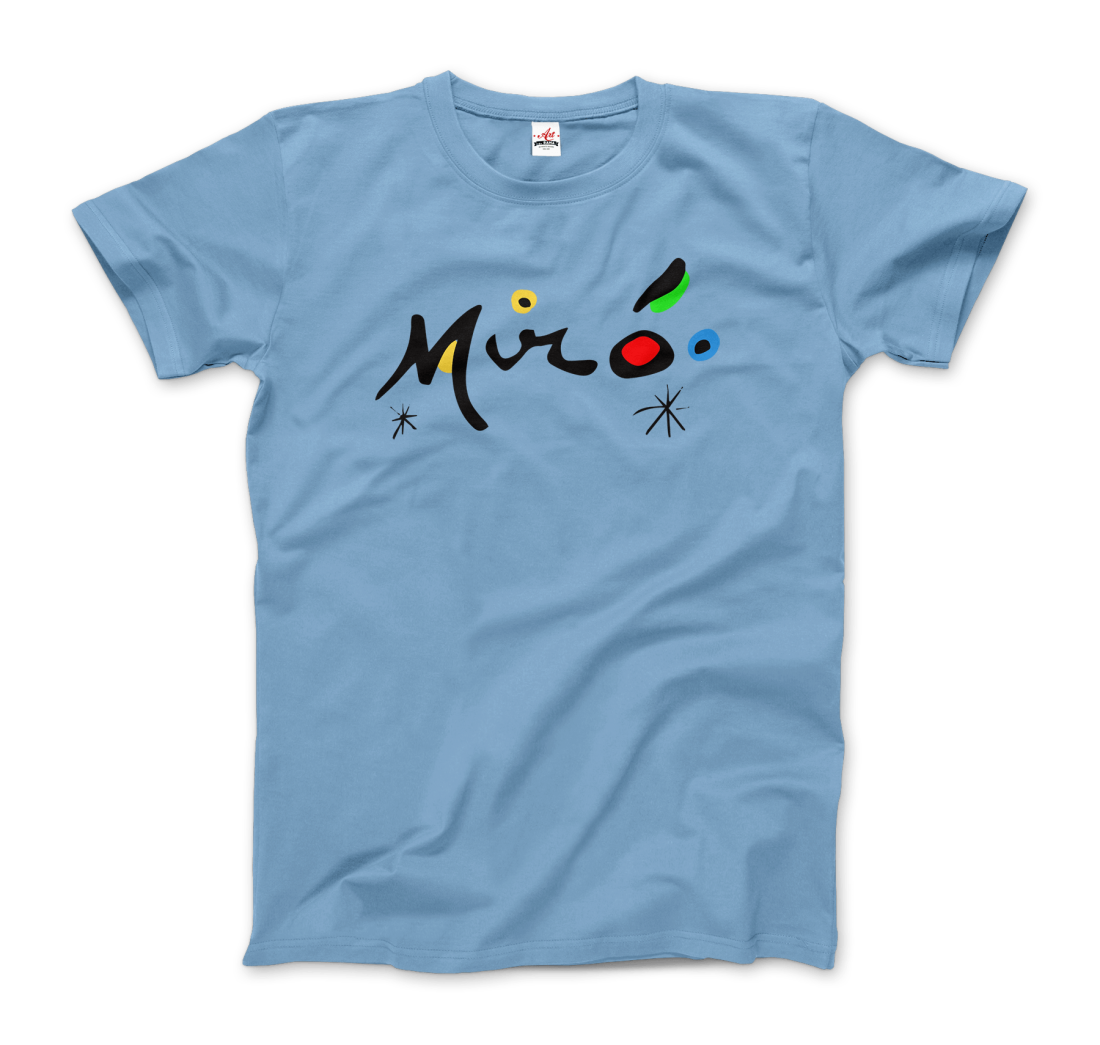 Joan Miro Colorful Signature Artwork T-Shirt-Art-O-Rama Shop-Women (Fitted)-White-S-Urbanheer