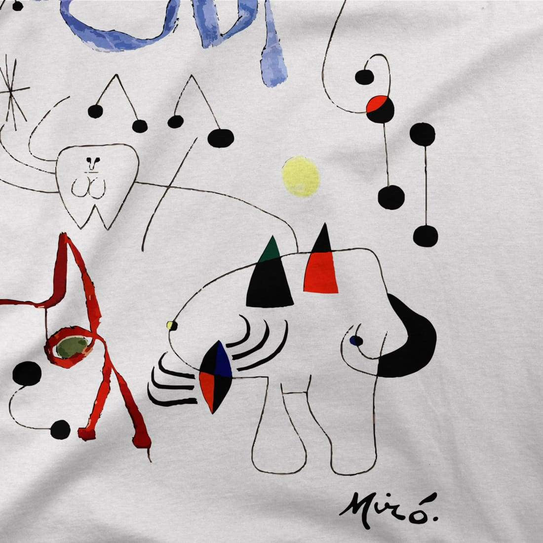 Joan Miro Woman Dreaming Of Escape 1945 Artwork T-Shirt-Art-O-Rama Shop-Men (Unisex)-White-S-Urbanheer