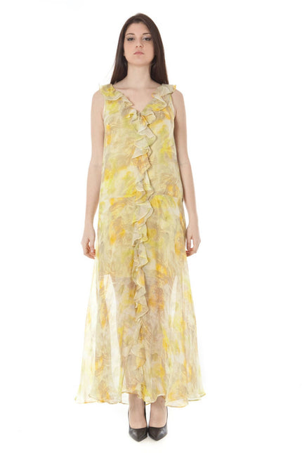 John Galliano Long Yellow Woman Dress