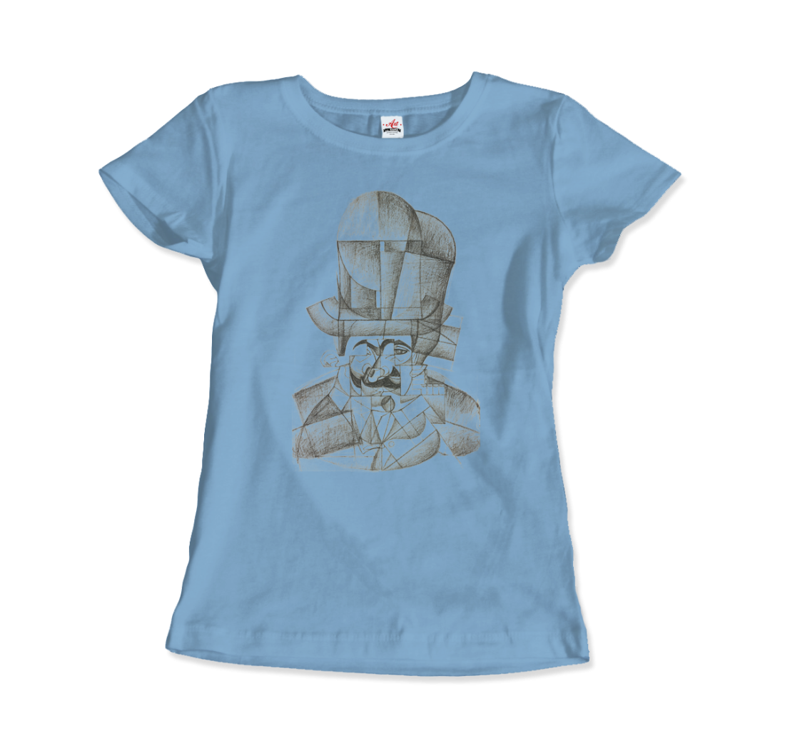 Juan Gris Man With Opera Hat 1912 Artwork T-Shirt-Art-O-Rama Shop-Men (Unisex)-White-S-Urbanheer