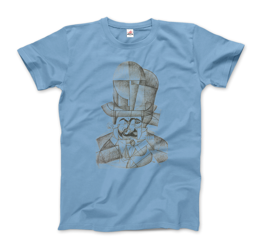Juan Gris Man With Opera Hat 1912 Artwork T-Shirt-Art-O-Rama Shop-Men (Unisex)-White-S-Urbanheer