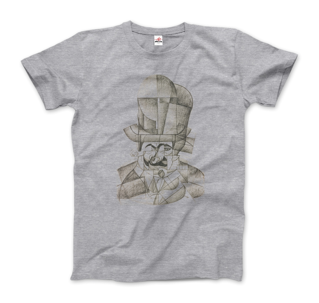 Juan Gris Man With Opera Hat 1912 Artwork T-Shirt-Art-O-Rama Shop-Men (Unisex)-White-S-Urbanheer
