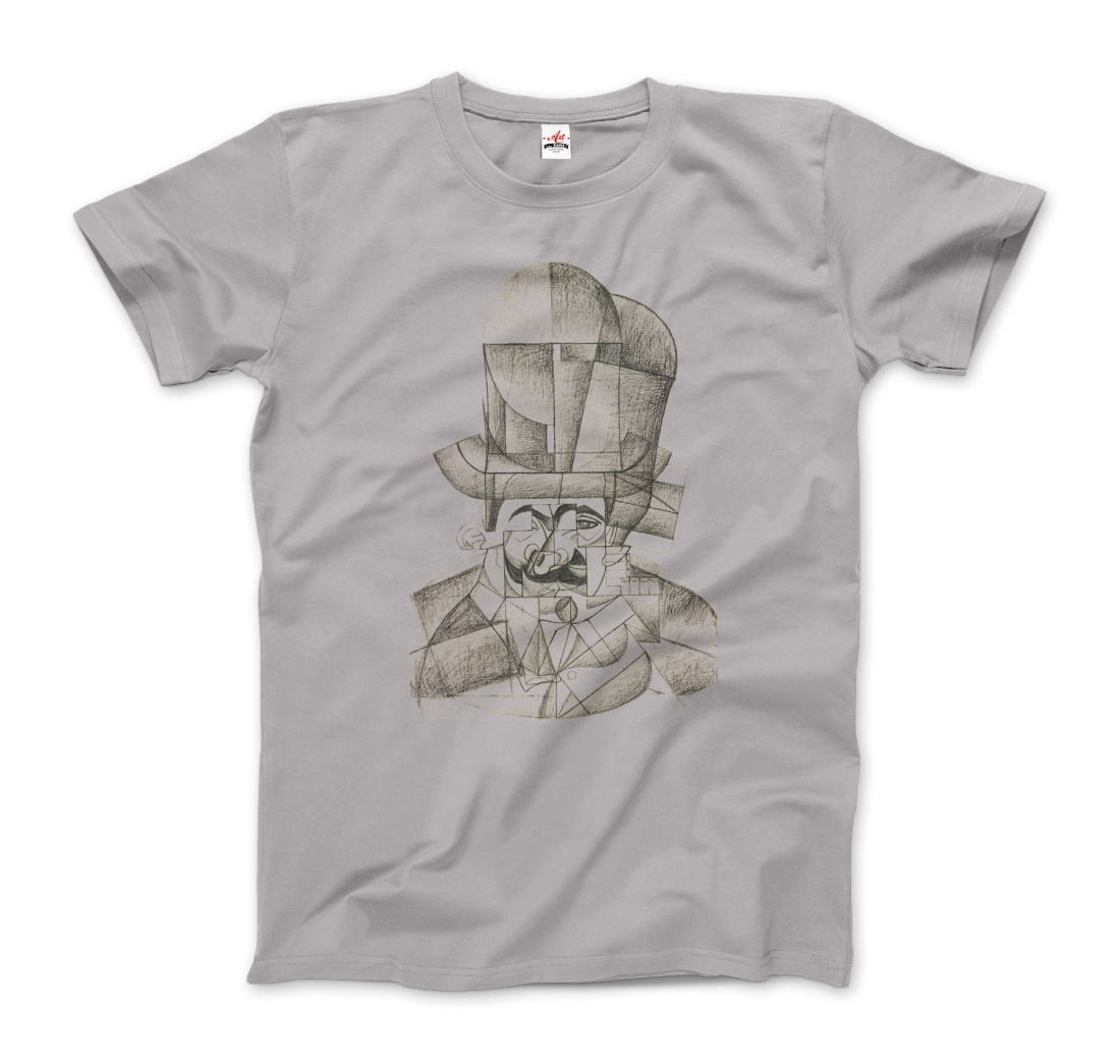 Juan Gris Man With Opera Hat 1912 Artwork T-Shirt-Art-O-Rama Shop-Men (Unisex)-White-S-Urbanheer