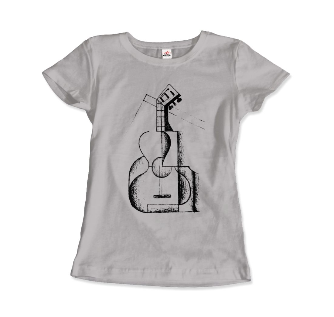Juan Gris The Guitar 1912 Artwork T-Shirt-Art-O-Rama Shop-Youth-Black-S-Urbanheer