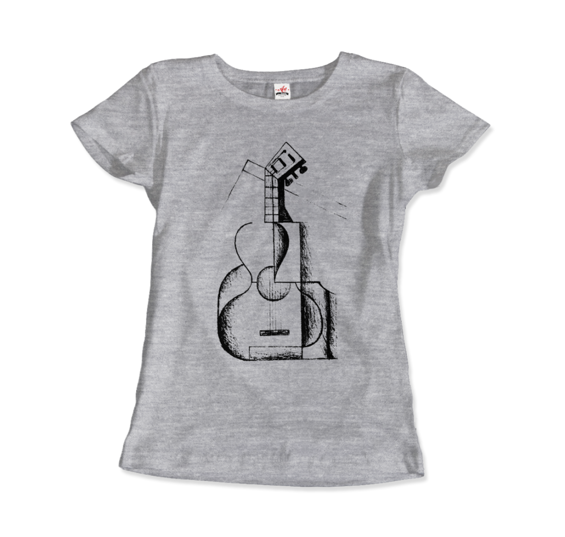 Juan Gris The Guitar 1912 Artwork T-Shirt-Art-O-Rama Shop-Men (Unisex)-Light Blue-S-Urbanheer