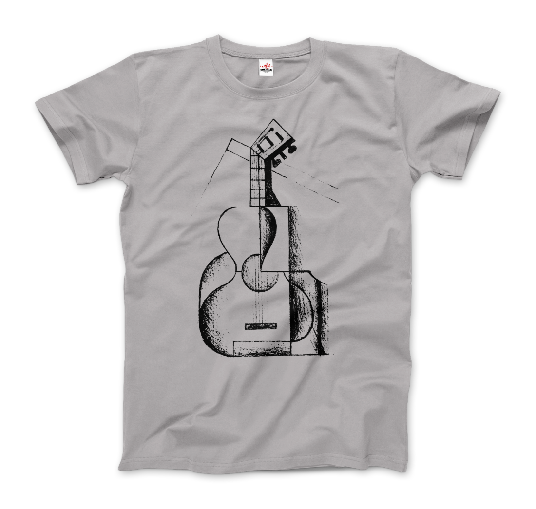 Juan Gris The Guitar 1912 Artwork T-Shirt-Art-O-Rama Shop-Men (Unisex)-White-S-Urbanheer