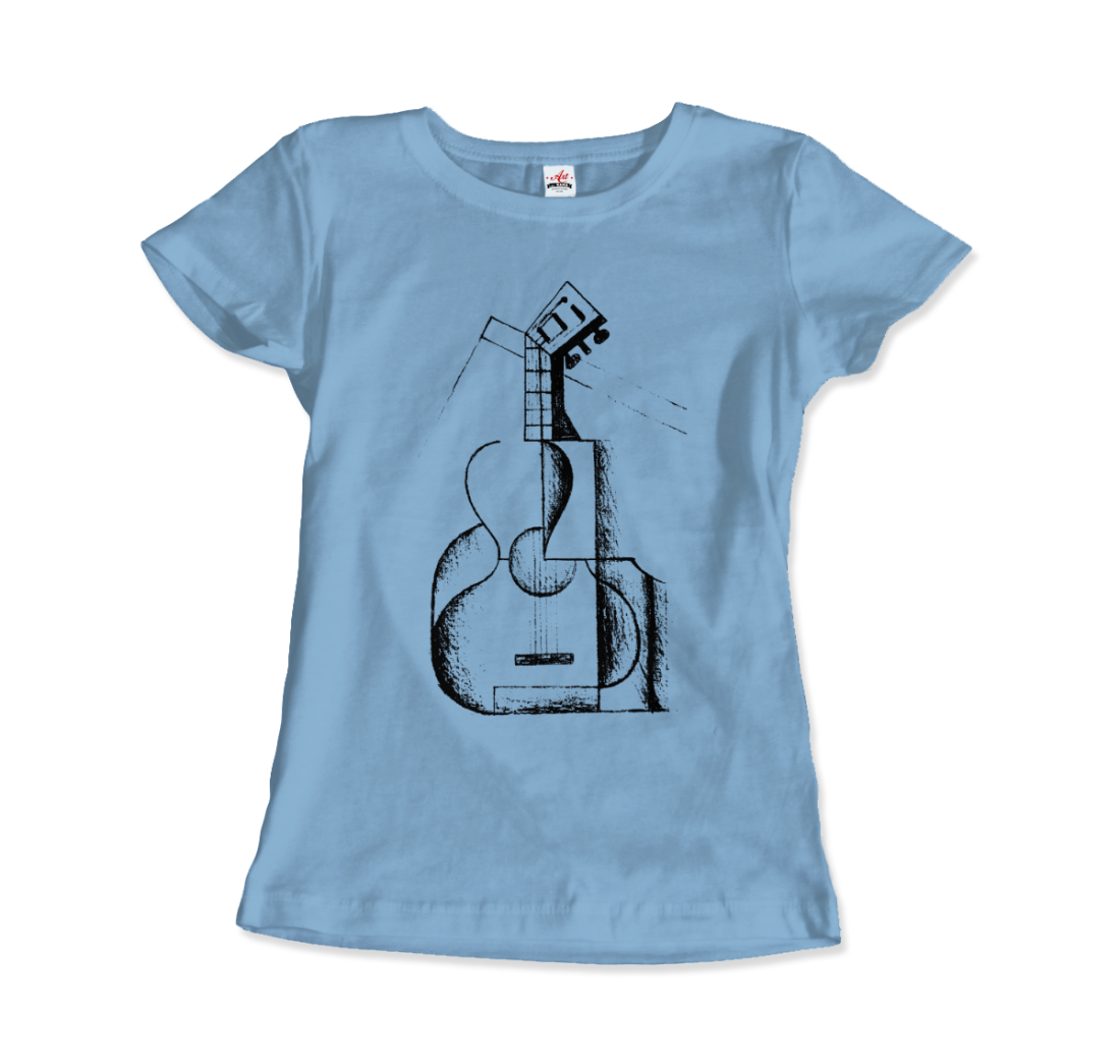 Juan Gris The Guitar 1912 Artwork T-Shirt-Art-O-Rama Shop-Men (Unisex)-White-S-Urbanheer