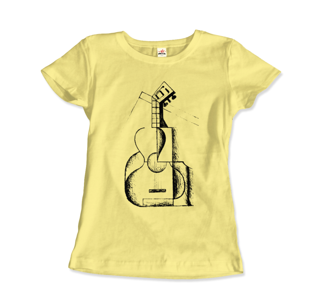 Juan Gris The Guitar 1912 Artwork T-Shirt-Art-O-Rama Shop-Men (Unisex)-Heather Grey-S-Urbanheer