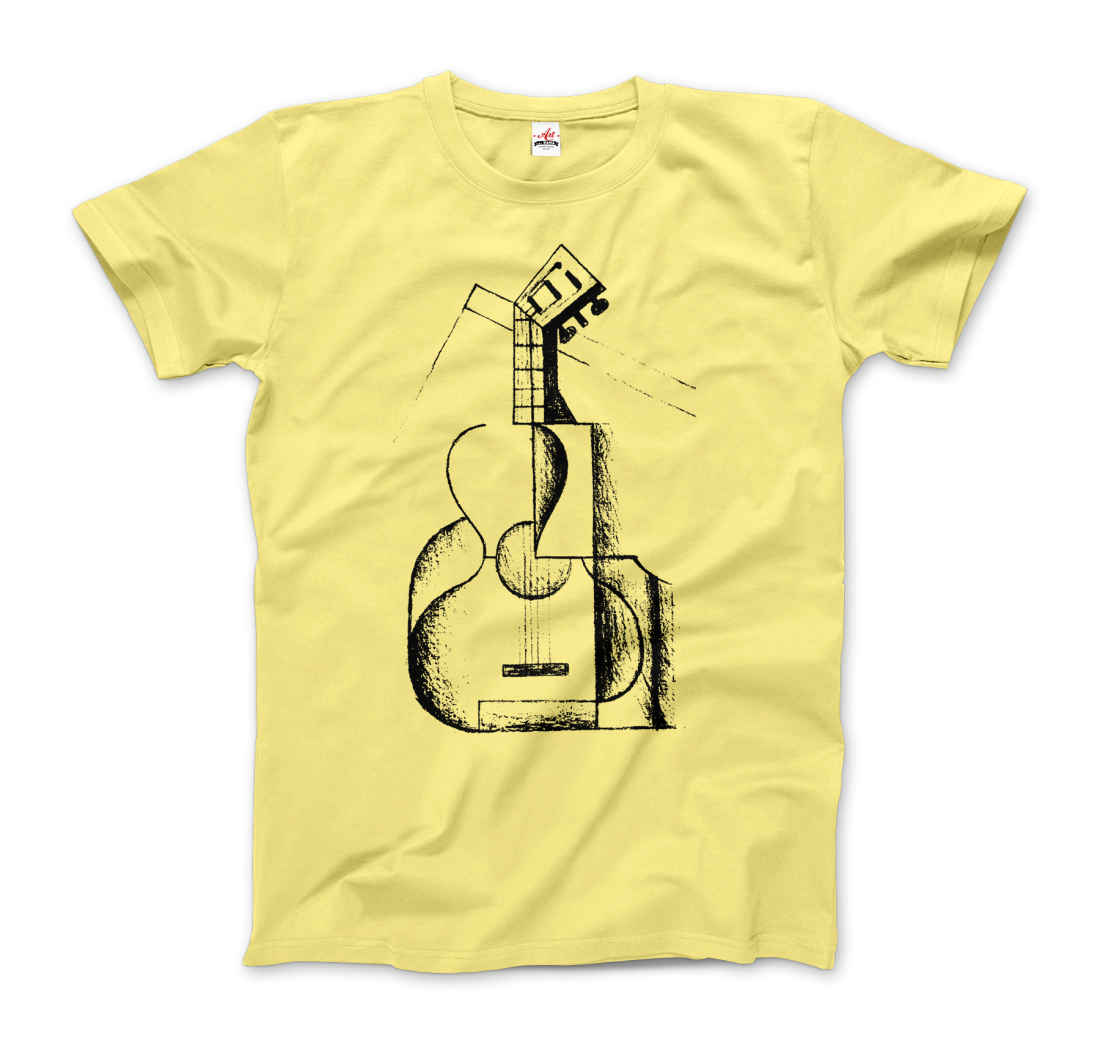 Juan Gris The Guitar 1912 Artwork T-Shirt-Art-O-Rama Shop-Men (Unisex)-White-S-Urbanheer