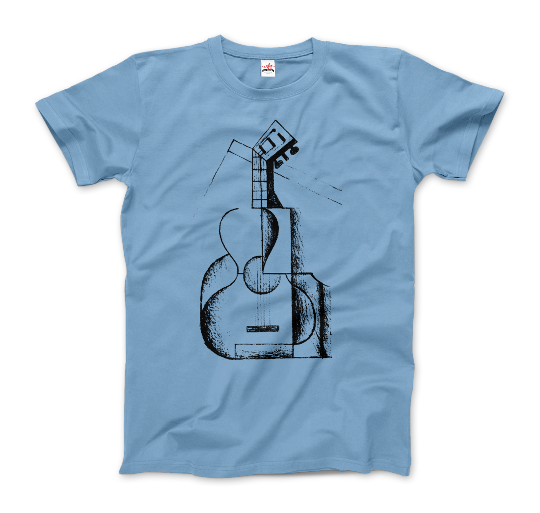 Juan Gris The Guitar 1912 Artwork T-Shirt-Art-O-Rama Shop-Men (Unisex)-White-S-Urbanheer