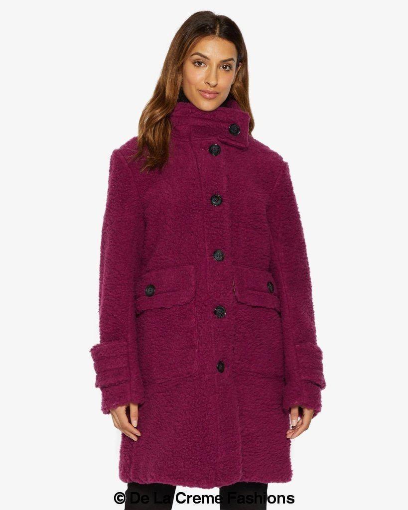 Julie High Neck Borg Teddy Coat-Rose Eleusis-UK 10/EU 38/US 6-Black-Urbanheer