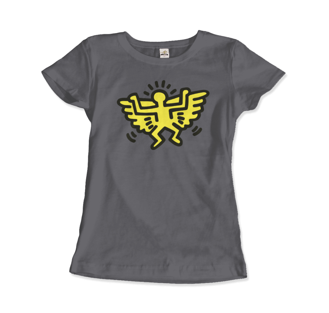 Angel Icon, 1990 Street Art T-Shirt-Art-O-Rama Shop-Women (Fitted)-Black-S-Urbanheer