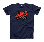 Flying Devil Icon, 1990 Street Art T-Shirt-Art-O-Rama Shop-Men (Unisex)-Navy-S-Urbanheer