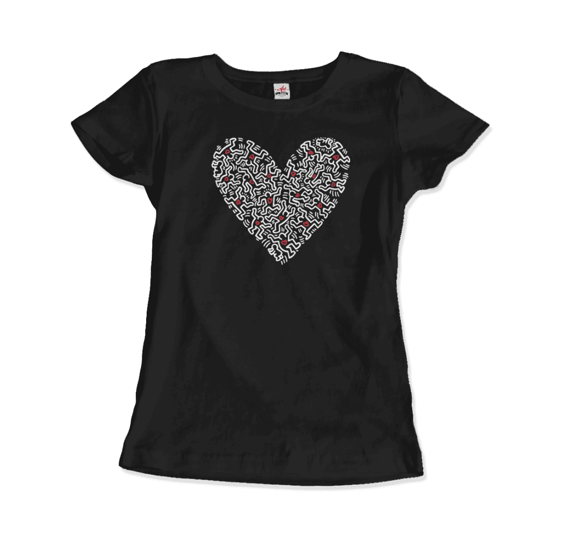 Heart Of Men - Icon Series Street Art T-Shirt-Art-O-Rama Shop-Women (Fitted)-Black-S-Urbanheer