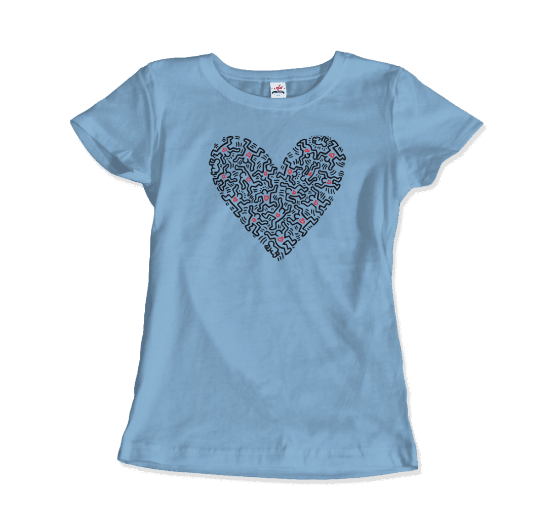 Heart Of Men - Icon Series Street Art T-Shirt-Art-O-Rama Shop-Women (Fitted)-Light Blue-S-Urbanheer