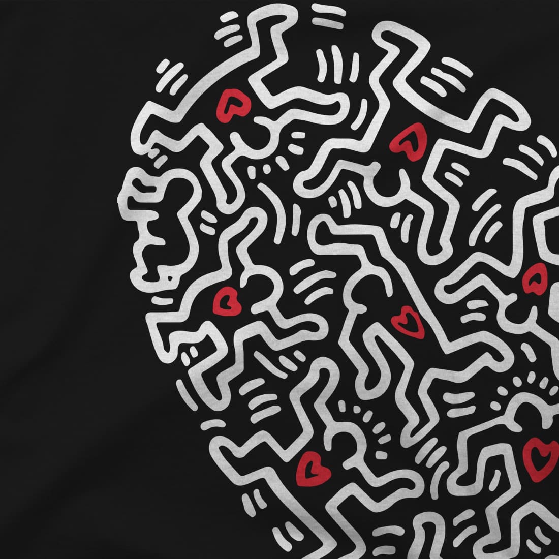 Heart Of Men - Icon Series Street Art T-Shirt-Art-O-Rama Shop-Men (Unisex)-Black-S-Urbanheer