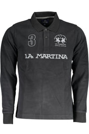 LA MARTINA POLO LONG SLEEVE MAN BLACK-Clothing - Men-LA MARTINA-BLACK-S-Urbanheer