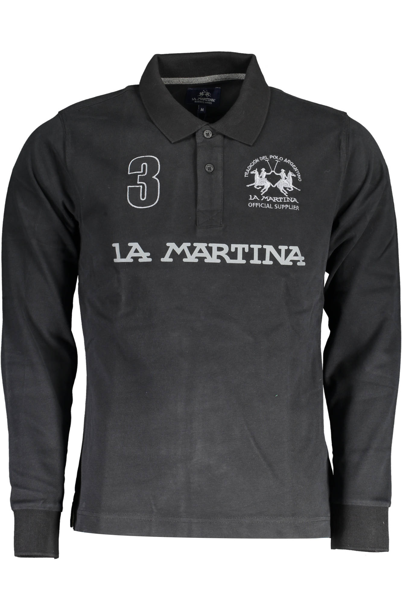 LA MARTINA POLO LONG SLEEVE MAN BLACK-Clothing - Men-LA MARTINA-BLACK-S-Urbanheer