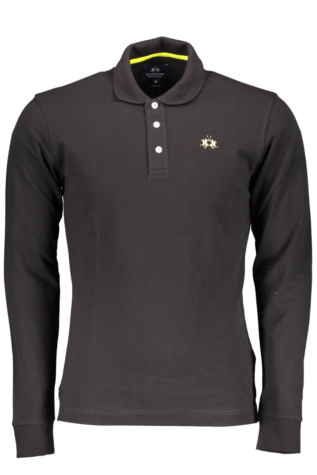 La Martina Polo Long Sleeve Man Black-Clothing - Men-LA MARTINA-BLACK-M-Urbanheer