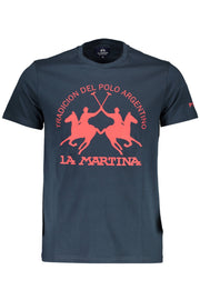 LA MARTINA MEN'S BLUE SHORT SLEEVE T-SHIRT-Clothing - Men-LA MARTINA-BLUE-M-Urbanheer