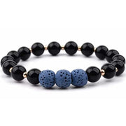 Lava Stone Bracelet - Black Dark Blue-Fuze Body-Urbanheer