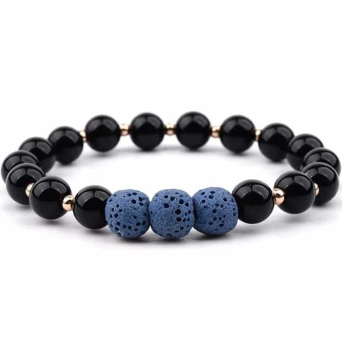 Lava Stone Bracelet - Black Dark Blue-Fuze Body-Urbanheer