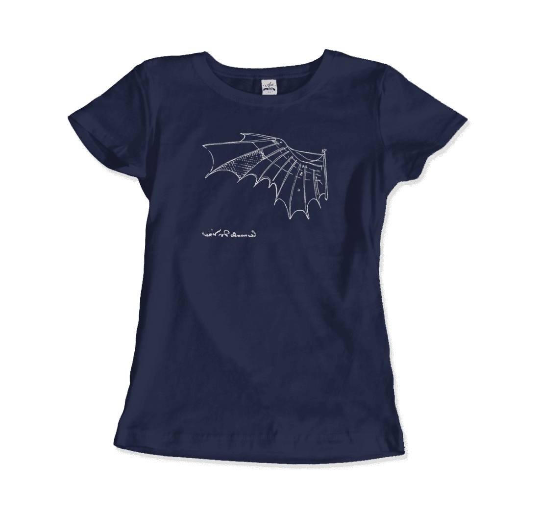 Leonardo Da Vinci, Glider Sketch Artwork T-Shirt-Art-O-Rama Shop-Men (Unisex)-Charcoal-S-Urbanheer
