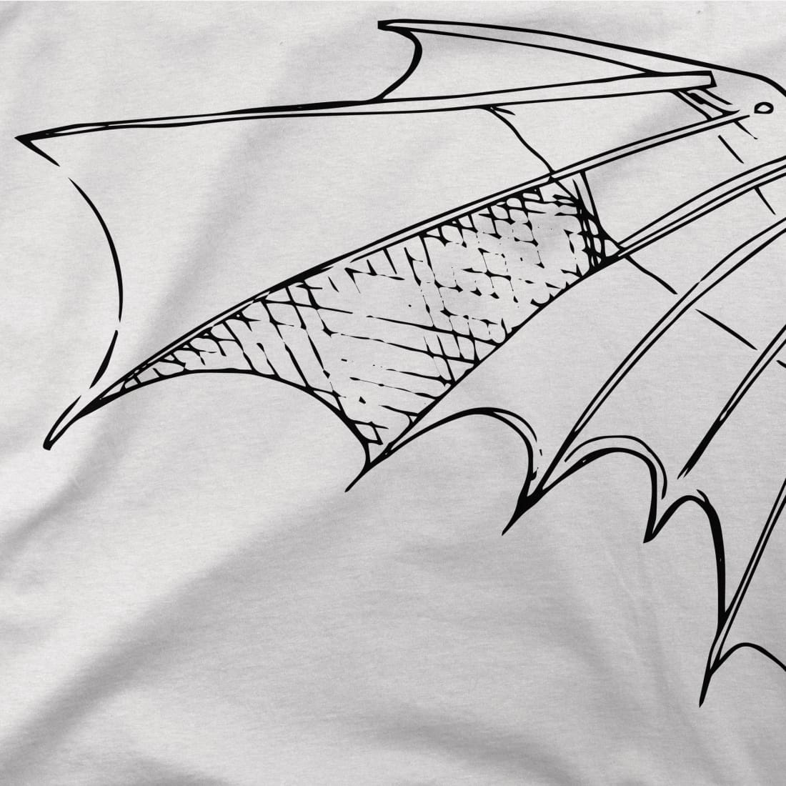 Leonardo Da Vinci, Glider Sketch Artwork T-Shirt-Art-O-Rama Shop-Men (Unisex)-White-S-Urbanheer