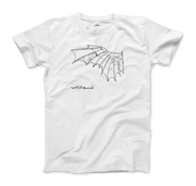 Leonardo Da Vinci, Glider Sketch Artwork T-Shirt-Art-O-Rama Shop-Men (Unisex)-White-S-Urbanheer