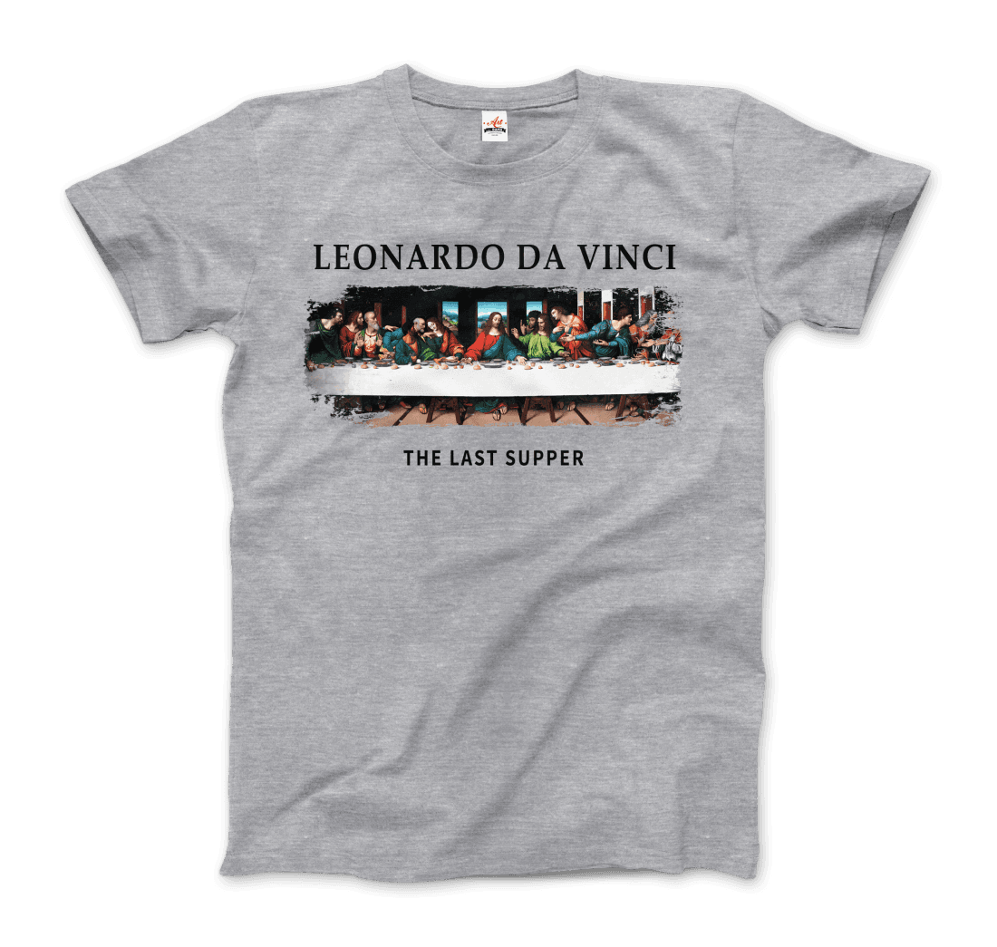 Leonardo Da Vinci - The Last Supper Artwork T-Shirt-Art-O-Rama Shop-Men (Unisex)-Black-S-Urbanheer